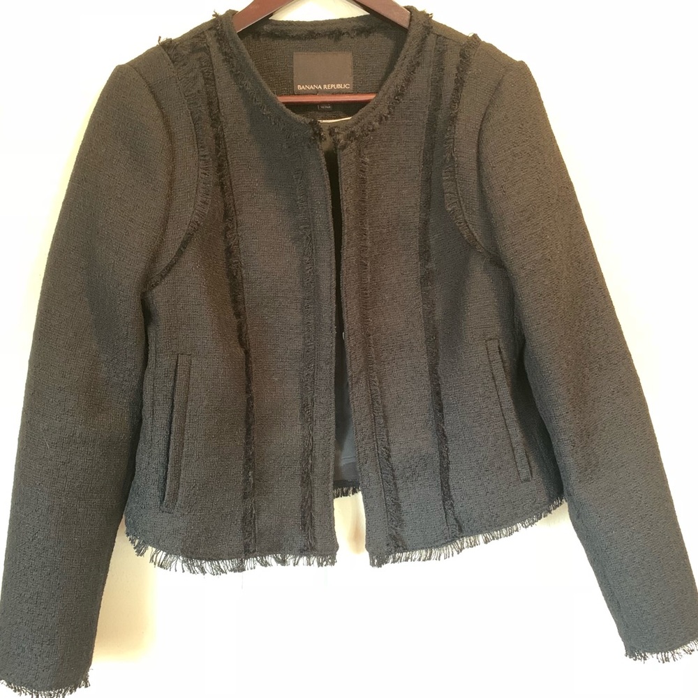 Banana Republic Tweed Black Jacket